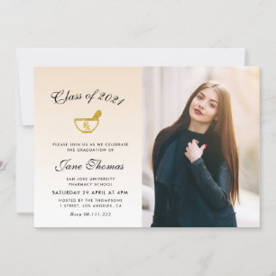 modern pharmacy graduation party invitation
