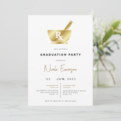 Modern Pharmacy School Graduation Party Invitation Zazzle
