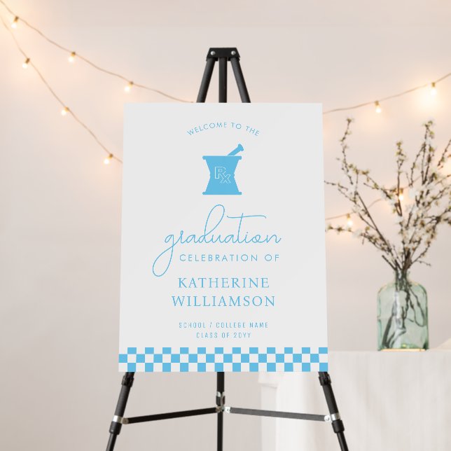 Modern Pharmacy School Graduation Party Welcome Foam Board (In Situ (Stand))