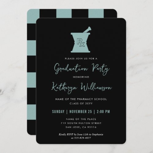 Modern PharmD Pharmacy School Graduation Invitation