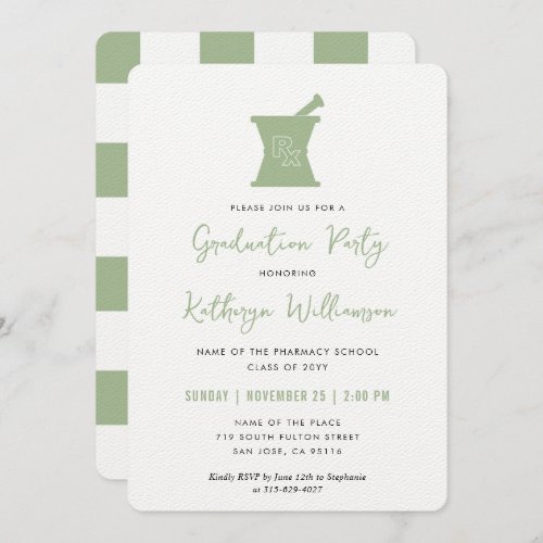 Modern PharmD Pharmacy School Graduation Invitation