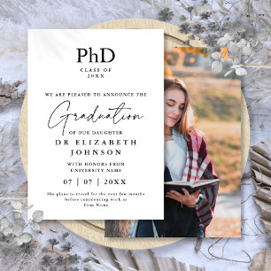 Modern PhD Degree Photo Announcement