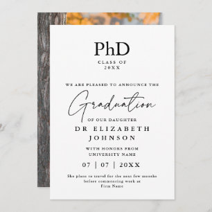 Modern PhD Degree Photo Announcement