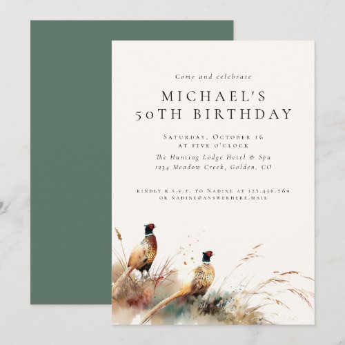 Modern Pheasant Hunting Adult Birthday