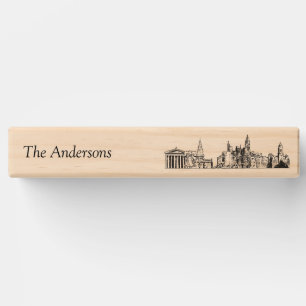 Modern Philadelphia Wedding Guestbook Lawn Game Topple Tower