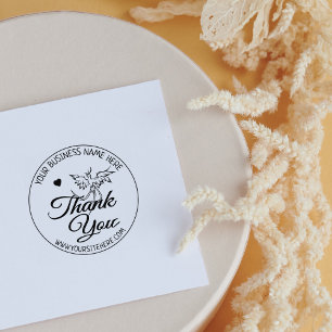 Modern Phoenix Custom Business Thank You Rubber Stamp