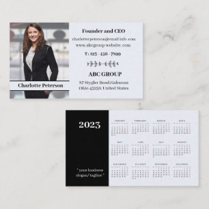 Modern Photo 2023 Calendar   Business Card