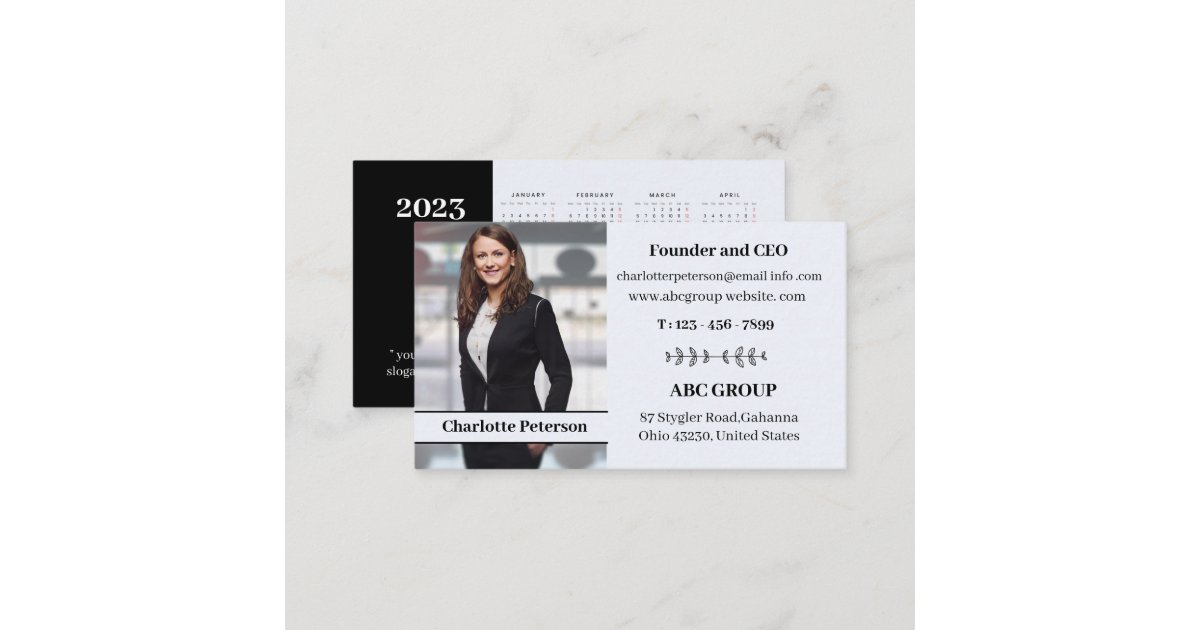 Modern Photo 2023 Calendar Business Card Zazzle