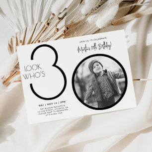 Modern Photo 30th Birthday Invitation