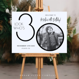 Modern Photo 30th Birthday Welcome Sign