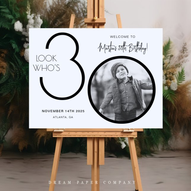 Modern Photo 30th Birthday Welcome Sign (Creator Uploaded)