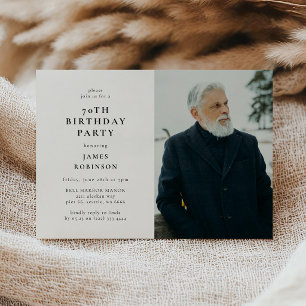 Modern Photo 70th Birthday Party Invitation