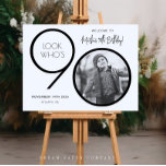 Modern Photo 90th Birthday Welcome Sign<br><div class="desc">Welcome guests to your 90th birthday celebration with this stunning editable welcome sign. Featuring a sleek, customizable layout, this template allows you to easily add your own photo and personalize the text, making it a perfect addition to your milestone 90th birthday decor. Ideal for entryways or as a party focal...</div>