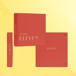 Modern Photo Album Birthday Gift Blood Orange 3 Ring Binder