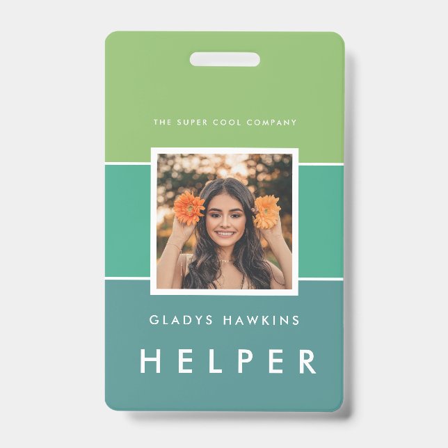 Modern photo and name Staff ID Badge (Front)