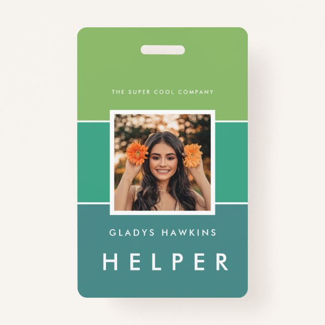 Modern photo and name Staff ID Badge (Front)