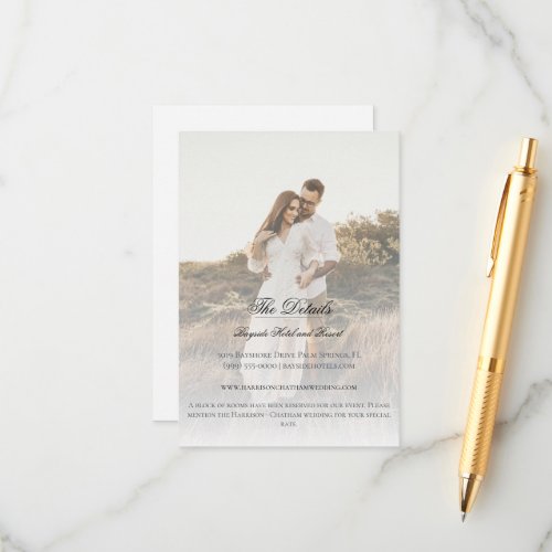 Modern Photo and Overlay Wedding Enclosure Card