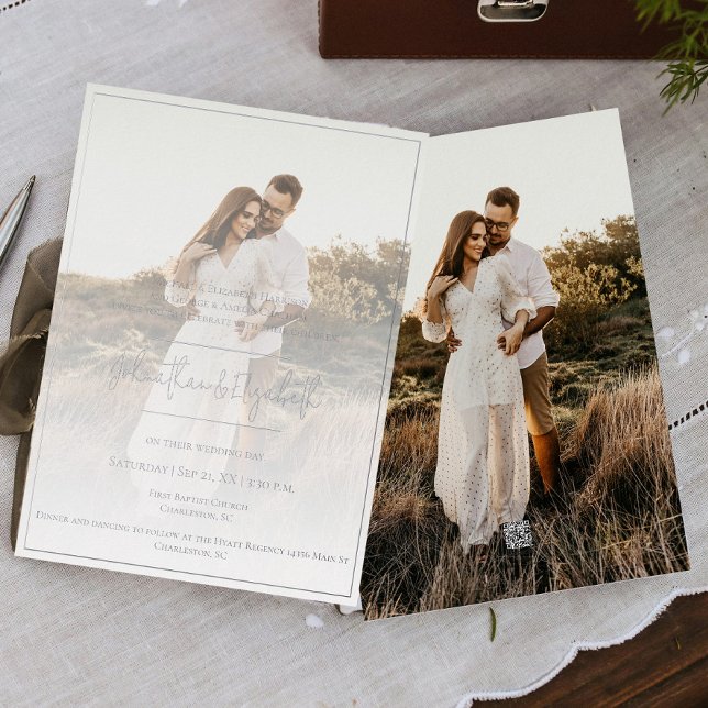 Modern Photo and Overlay Wedding Foil Invitation (Modern Photo and Overlay Foil Wedding Invitation)