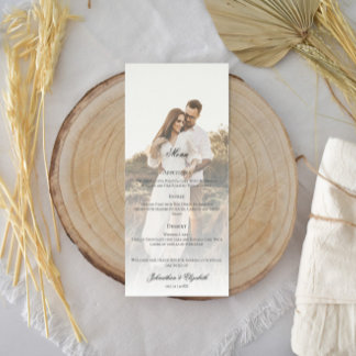 Modern Photo and Overlay Wedding Menu