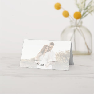 Modern Photo and Overlay Wedding Place Card