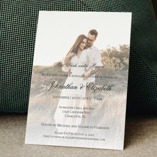 Modern Photo and Overlay Wedding Rehearsal Dinner Invitation