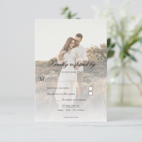 Modern Photo and Overlay Wedding RSVP Card