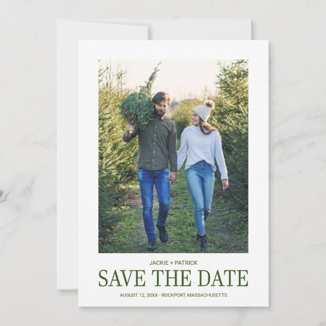 Modern Photo and Typography Wedding Save The Date (Front)