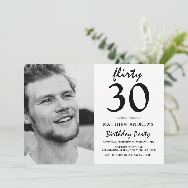 Modern Photo | Any Age | Birthday Invitation (Standing Front)