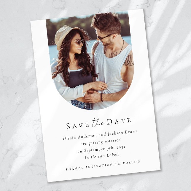 Modern Photo Arch Calligraphy Wedding Save The Date (Creator Uploaded)