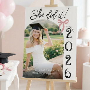Modern Photo Arch Graduation Welcome Sign