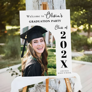 Modern Photo Arch Graduation Welcome Sign