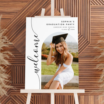 Modern Photo Arch Graduation Welcome Sign