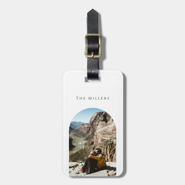 Modern Photo Arch Luggage Tag (Front Vertical)