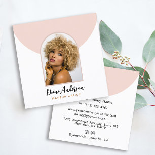 Modern Photo Arch Makeup Beauty Industry Square Business Card