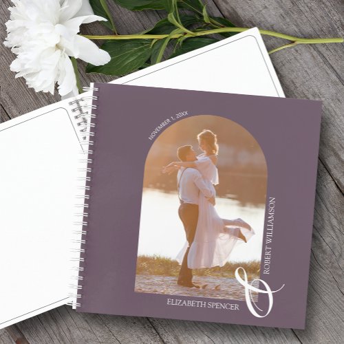 Modern Photo Arch Purple Wedding Guest Book
