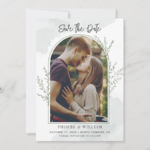 Modern Photo Arch Script Wedding Save The Date