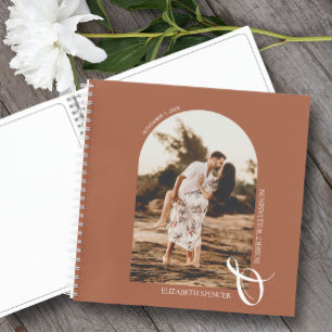 Modern Photo Arch Terracotta Wedding Guest Book