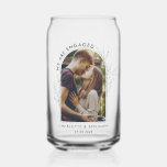 Modern Photo Arch Wedding Engagement Keepsake Can Glass<br><div class="desc">Celebrate the joyous union of your loved ones with this wedding engagement gift keepsake, featuring a custom photo of the happy couple that you can replace with your photo. This timeless treasure beautifully captures their love, providing a heartfelt reminder of their special day. Perfect for displaying on a mantle, shelf,...</div>