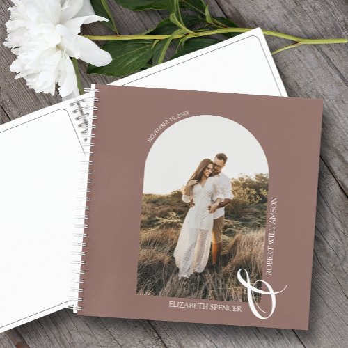 Modern Photo Arch Wedding Rose Taupe Guest Book