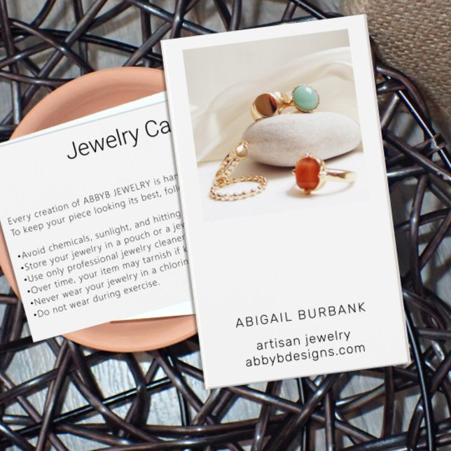 Modern Photo Artisan  Jewelry Care Card (Creator Uploaded)