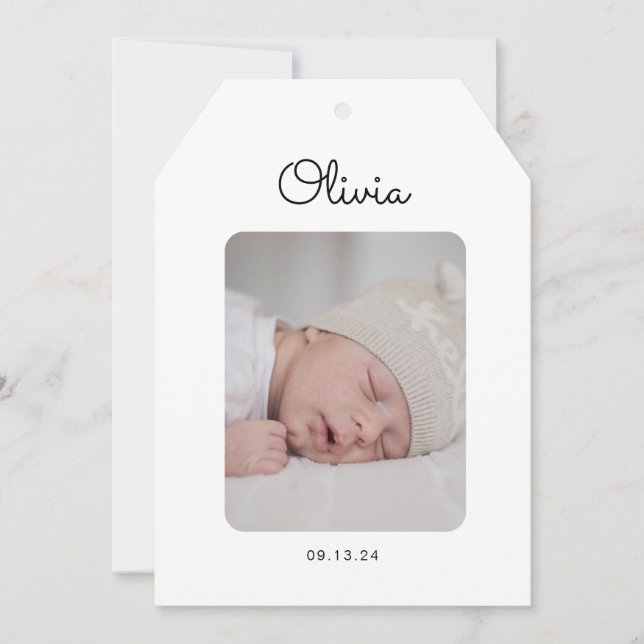 Modern Photo Baby Birth Announcement  (Front)