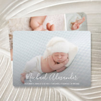 Modern Photo Baby Birth Announcement