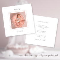 Modern Photo Baby Girl Birth Announcement