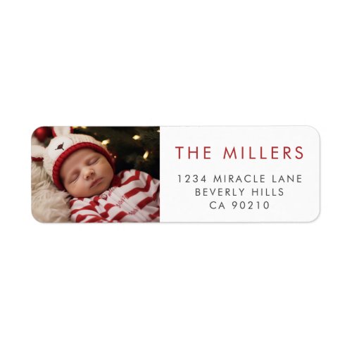 Modern Photo Baby Minimalist Return Address Label