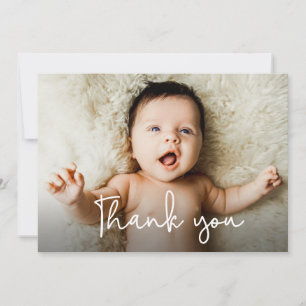 Modern Photo Baby Shower Thank you Birth Announcement