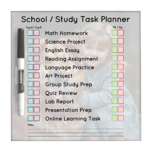 Modern Photo Back School Study Planner Dry Erase Board