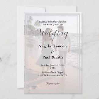 Modern Photo Background Wedding Invitation Card