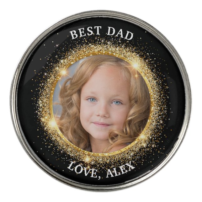 Modern Photo Best Dad By Par  Golf Ball Marker (Front)