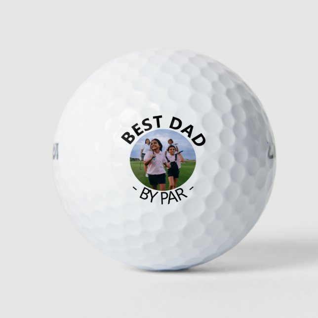 Modern Photo Best Dad By Par Golf Balls (Front)