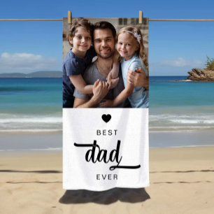 Modern Photo Best Dad Ever Beach Towel